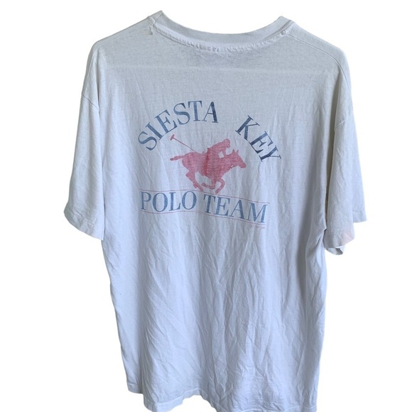 Vintage Siesta Key Polo Team Tee Shirt 1982 Adult Size Large - Picture 1 of 6